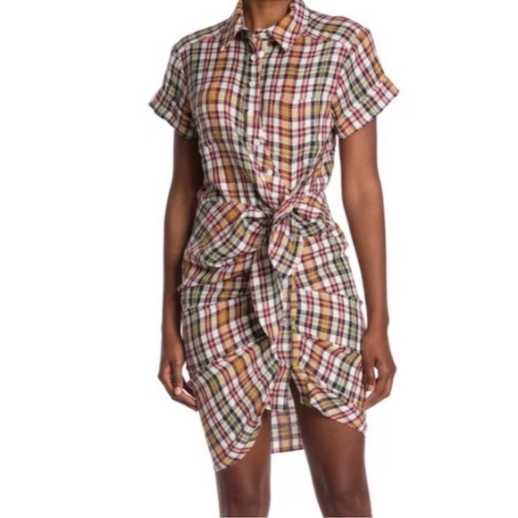 Veronica Beard Dresses & Skirts - VERONICA BEARD Sierra Plaid Shirt Dress Size 2 in Red Multi